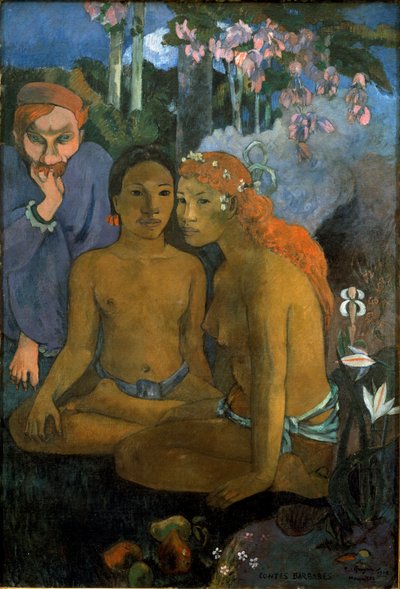 Racconti primitivi. Giovani tahitiani e il poeta francese di origine olandese Jacob Meyer de Haan (1852-1895). Dipinto di Paul Gauguin (1848-1903) da Paul Gauguin