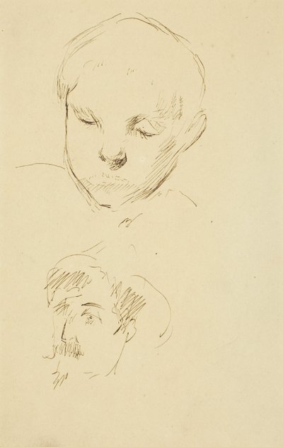 Profilo di un ragazzo e autoritratto (recto) da Paul Gauguin