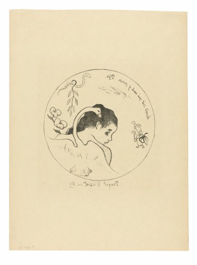 Progetto di piatto (Leda), frontespizio dalla Suite Volpini da Paul Gauguin
