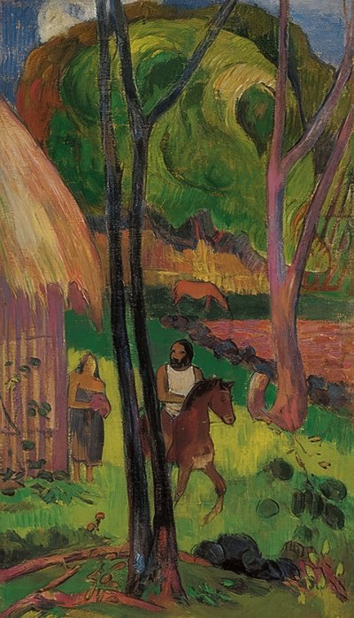Cavaliere davanti alla capanna da Paul Gauguin