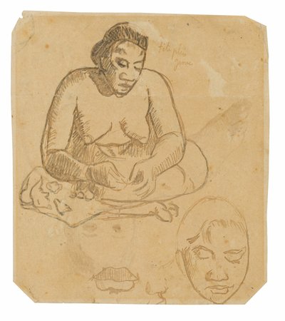Donna tahitiana seduta (recto); Donna tahitiana in piedi (verso) da Paul Gauguin