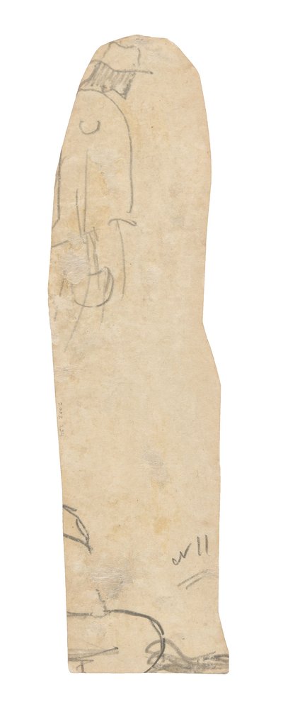 Schizzo di un uomo con cappello e frammento della spalla di una donna da Paul Gauguin