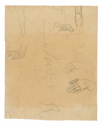 Schizzi di figure, mani e piedi (relativi al dipinto Aha oe feii? [Cosa! Sei geloso?]) da Paul Gauguin