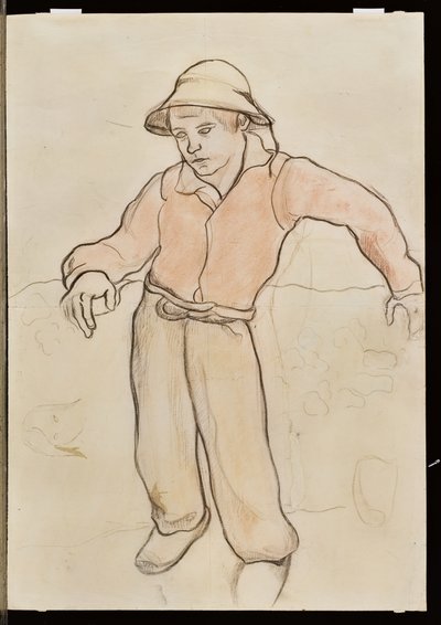 Piccolo bretone appoggiato, 1889 da Paul Gauguin