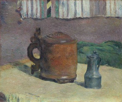 Natura morta: boccale di legno e brocca di metallo da Paul Gauguin