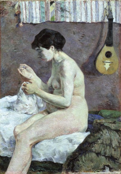 Studio di un nudo Suzanne che cuce da Paul Gauguin