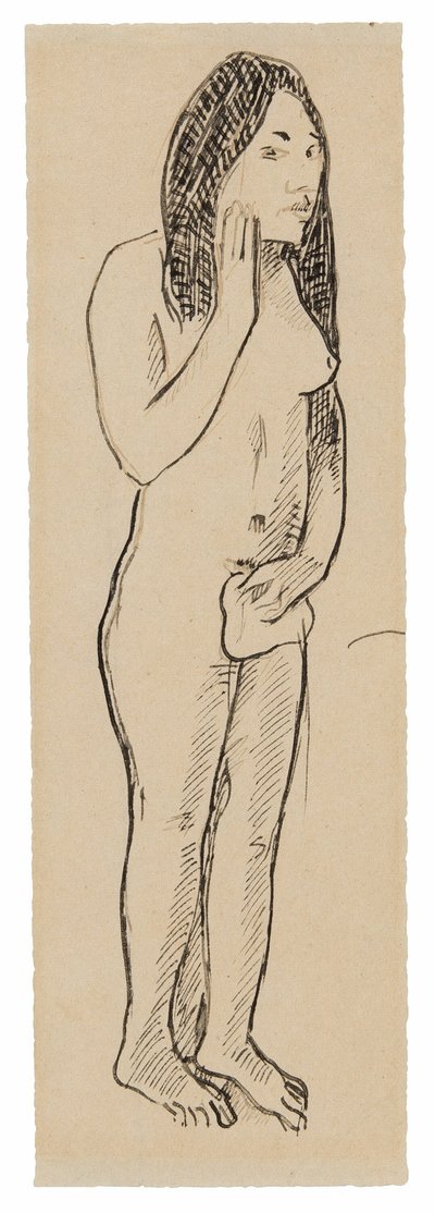 Eva tahitiana (relativa al dipinto Parau ne te varua ino) (recto); Frammento di iscrizione (relativo a Cahier pour Aline) (verso) da Paul Gauguin