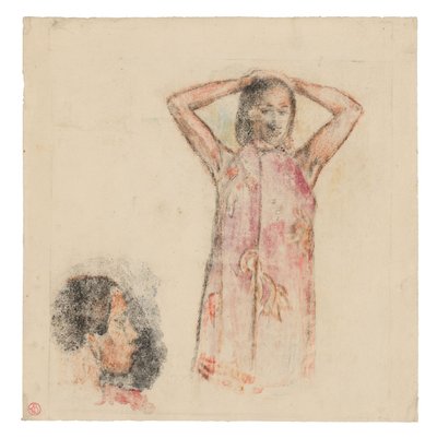 Ragazza tahitiana in Pareu rosa da Paul Gauguin