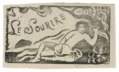 Donna tahitiana, copricapo per Le sourire da Paul Gauguin