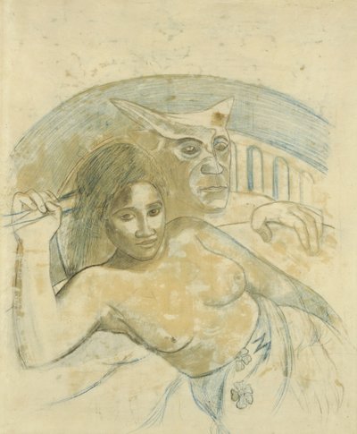 Donna tahitiana con spirito maligno da Paul Gauguin