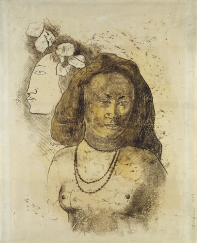 Donna tahitiana con spirito maligno, c.1899-1900 da Paul Gauguin