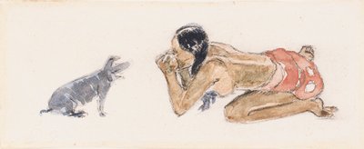 Donna Tahitiana con Maiale da Paul Gauguin