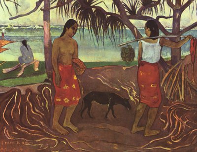 Tahitiano: raro te oviri (I) Sotto il pandano I da Paul Gauguin