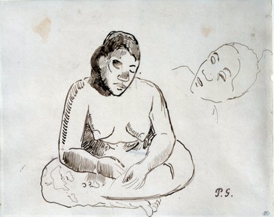 Donna tahitiana seduta da Paul Gauguin