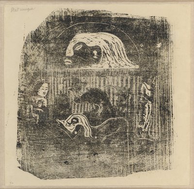 Te Atua (Gli Dei) Piccola lastra [verso] da Paul Gauguin