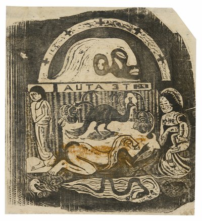 Te atua (Il Dio), dalla Suite di Stampe a Blocchi di Legno Tardive da Paul Gauguin
