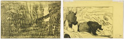 Il diavolo parla (Mahna No Varua Ino) (recto); Donne che lavano i panni (verso) da Paul Gauguin