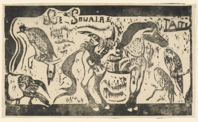 Pagina del titolo per "Le Sourire" (Titre du Sourire) da Paul Gauguin