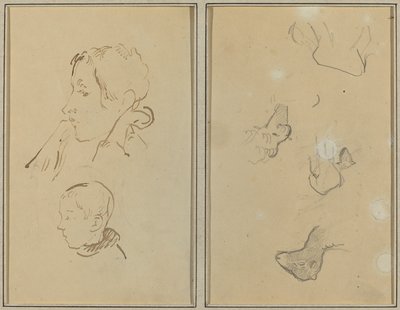 Due teste; studi di pecore (recto) da Paul Gauguin