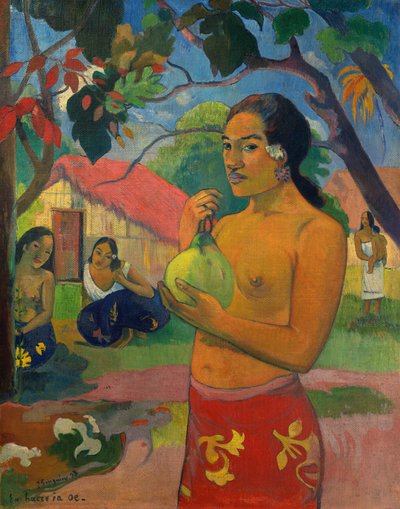 Dove stai andando?, o Donna che tiene un frutto da Paul Gauguin
