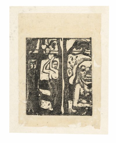 Donna che raccoglie frutta e Oviri da Paul Gauguin
