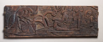 Donne con un pavone, rilievo da Paul Gauguin