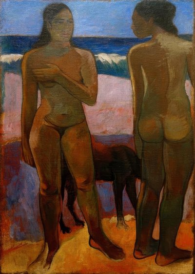 Due tahitiane sulla spiaggia da Paul Gauguin