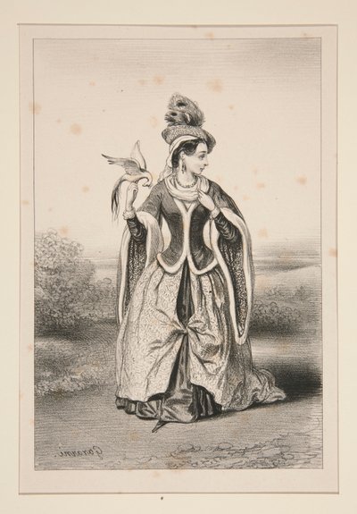 (CHATELAINE MOYEN AGE.) da Paul Gavarni