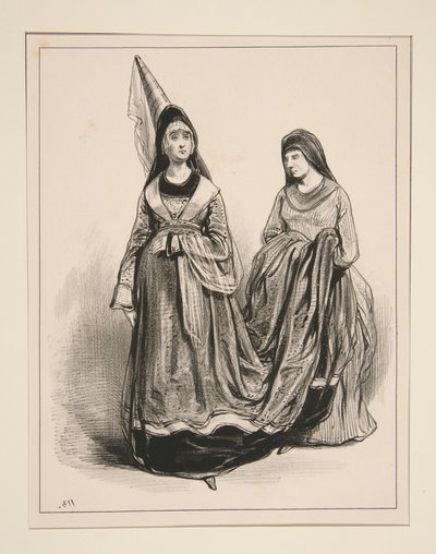 1400. Dame di Parigi. da Paul Gavarni