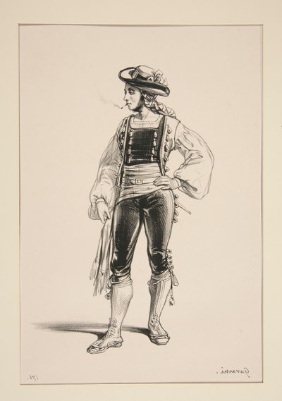 ALGUAZIL. Cappello di feltro ornato di velluto. da Paul Gavarni