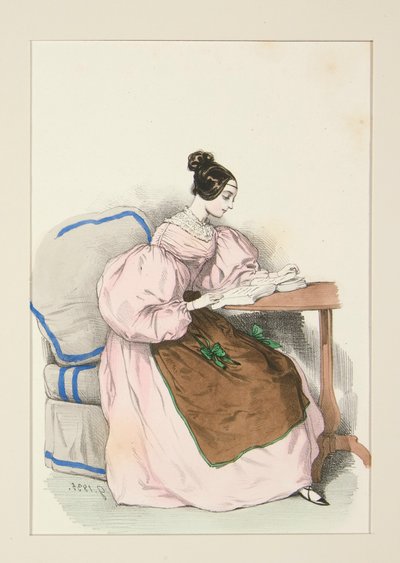 CHEZ SOI (Settembre 1835) Abito in batista di da Paul Gavarni