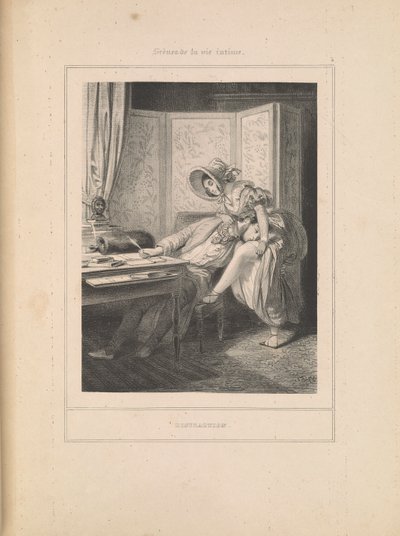 Distrazione, dalla serie Scene di vita intima da Paul Gavarni