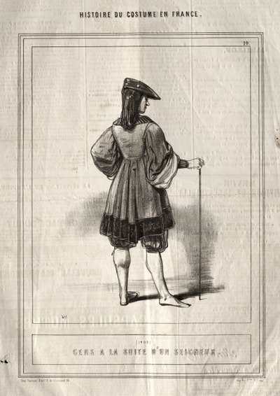 Storia del costume in Francia: Gente al seguito di un signore da Paul Gavarni