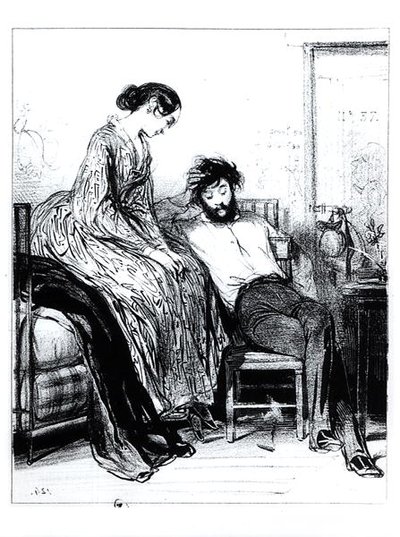 In prigione per debiti a Clichy, c.1830-40 da Paul Gavarni
