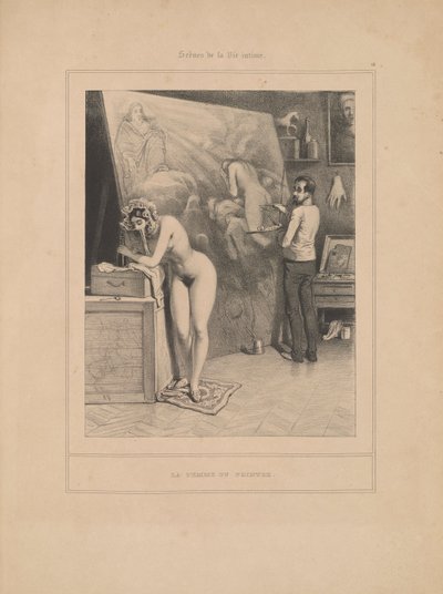 La moglie del pittore, dalla serie Scene di vita intima da Paul Gavarni
