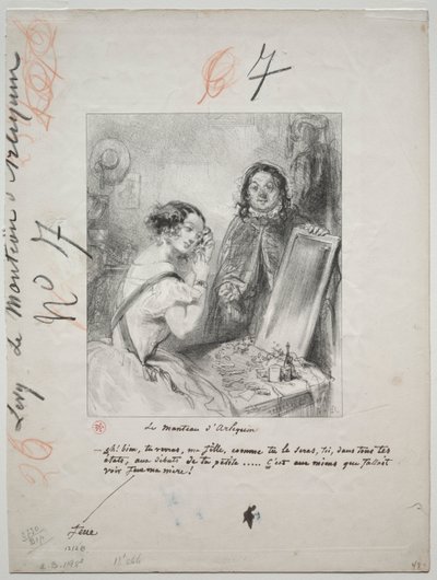 Il mantello di Arlecchino: Eh bien! Tu verra, ma fille..., 1852 da Paul Gavarni