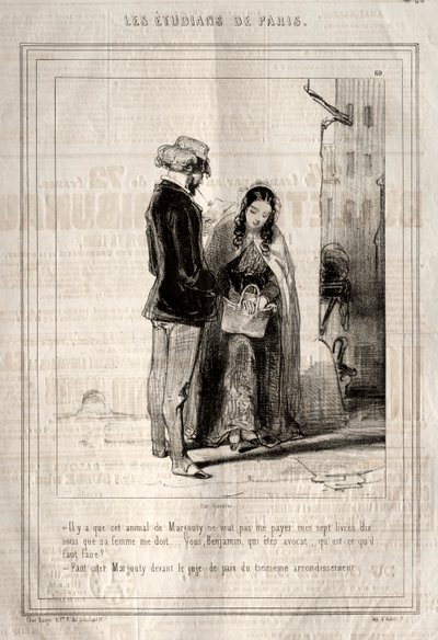 Les Étudiants de Paris, 1842 da Paul Gavarni