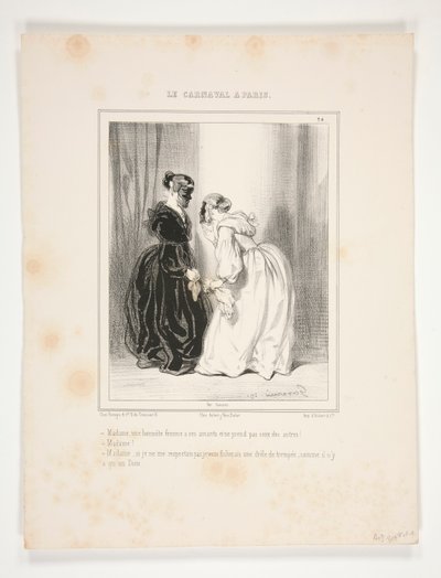 Madame, una donna onesta ha i suoi amanti (sic), e non prende quelli degli altri! da Paul Gavarni