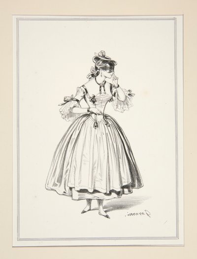 NUOVO COSTUME DI GAVARNI eseguito da Babin da Paul Gavarni