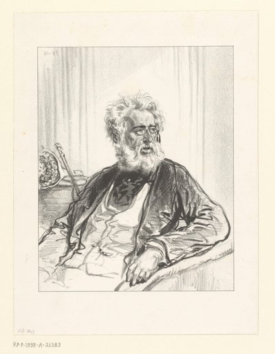 Vecchio con barba bianca e occhiali da Paul Gavarni