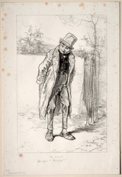 Physionomies Parisiennes: Au Marais. Ici, Azor! ici!, 1857-58 da Paul Gavarni