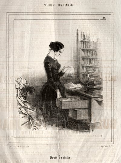 Politique des Femmes: Droit de visite, 1843 da Paul Gavarni