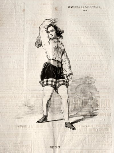 Souvenirs del Bal Chicard: Pistolet, 1843 da Paul Gavarni