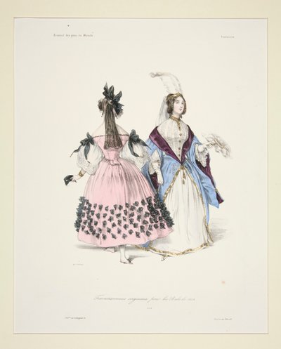 Travestimenti originali per i balli del 1834 da Paul Gavarni