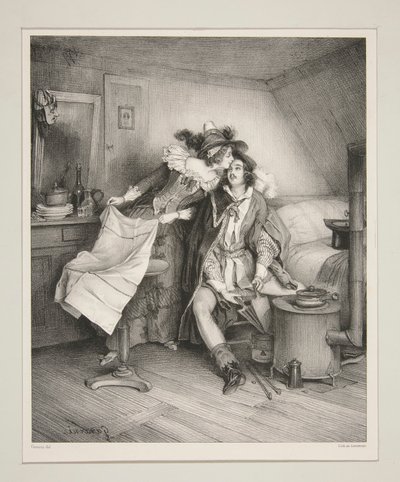 UN SOUPER DE CARNAVAL, - UNA CENA DOPO UNA MASCHERATA da Paul Gavarni