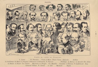 Carte de visite du Charivari, 1867 da Paul Hadol