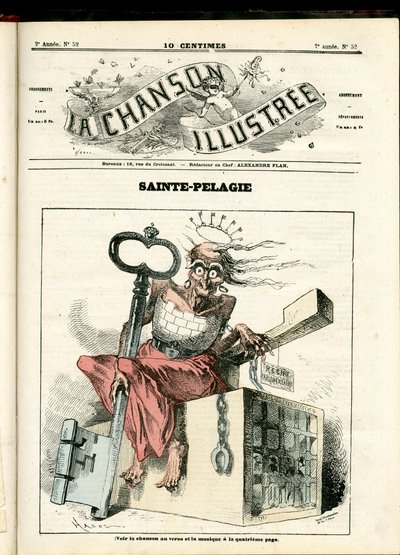 La Chanson illustrée (rivista), numero 52, Satirico a colori: Sainte Pélagie - Repubblicano, Prigioni, Sainte Pélagie - Illustrazione di Hadol da Paul Hadol
