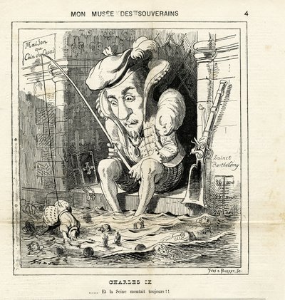 Caricatura di Carlo IX in Le Charivari da Paul Hadol