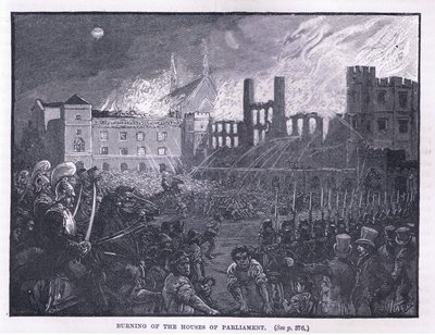 Incendio delle Case del Parlamento, 1834 da Paul Hardy