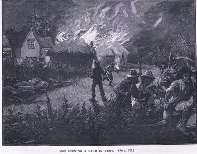 Folla che incendia una fattoria nel Kent nel 1830 da Paul Hardy